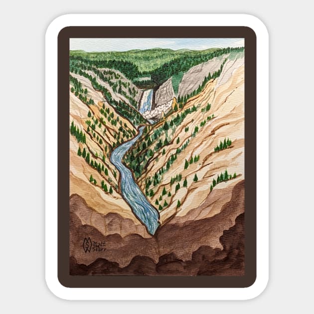 Yellowstone Falls Sticker by Matt Starr Fine Art